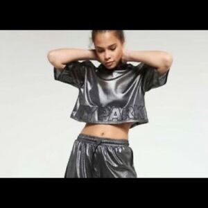 IVY PARK Metallic Mesh Crop Tee